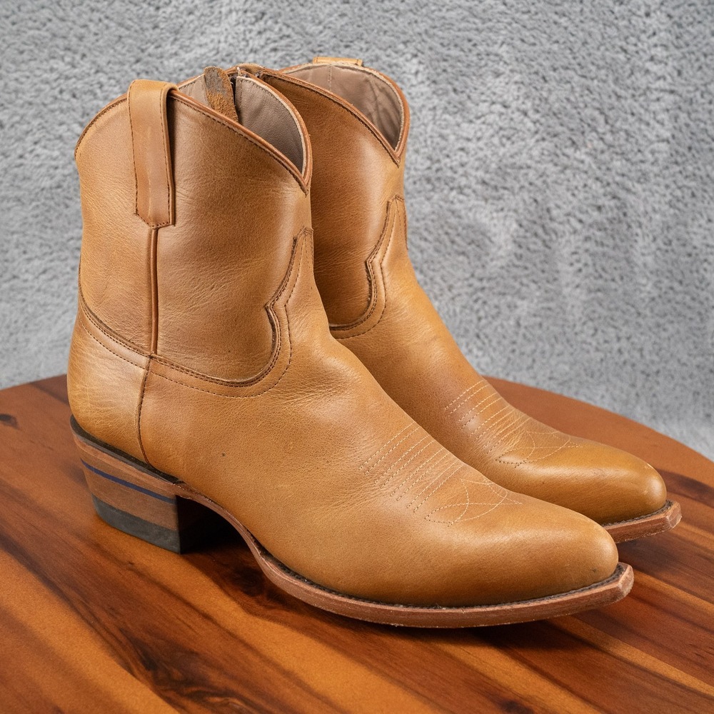Womens Alvies The Rainy Brown Leather Handmade Cowboy Boots 10 B Exc Used Cond
